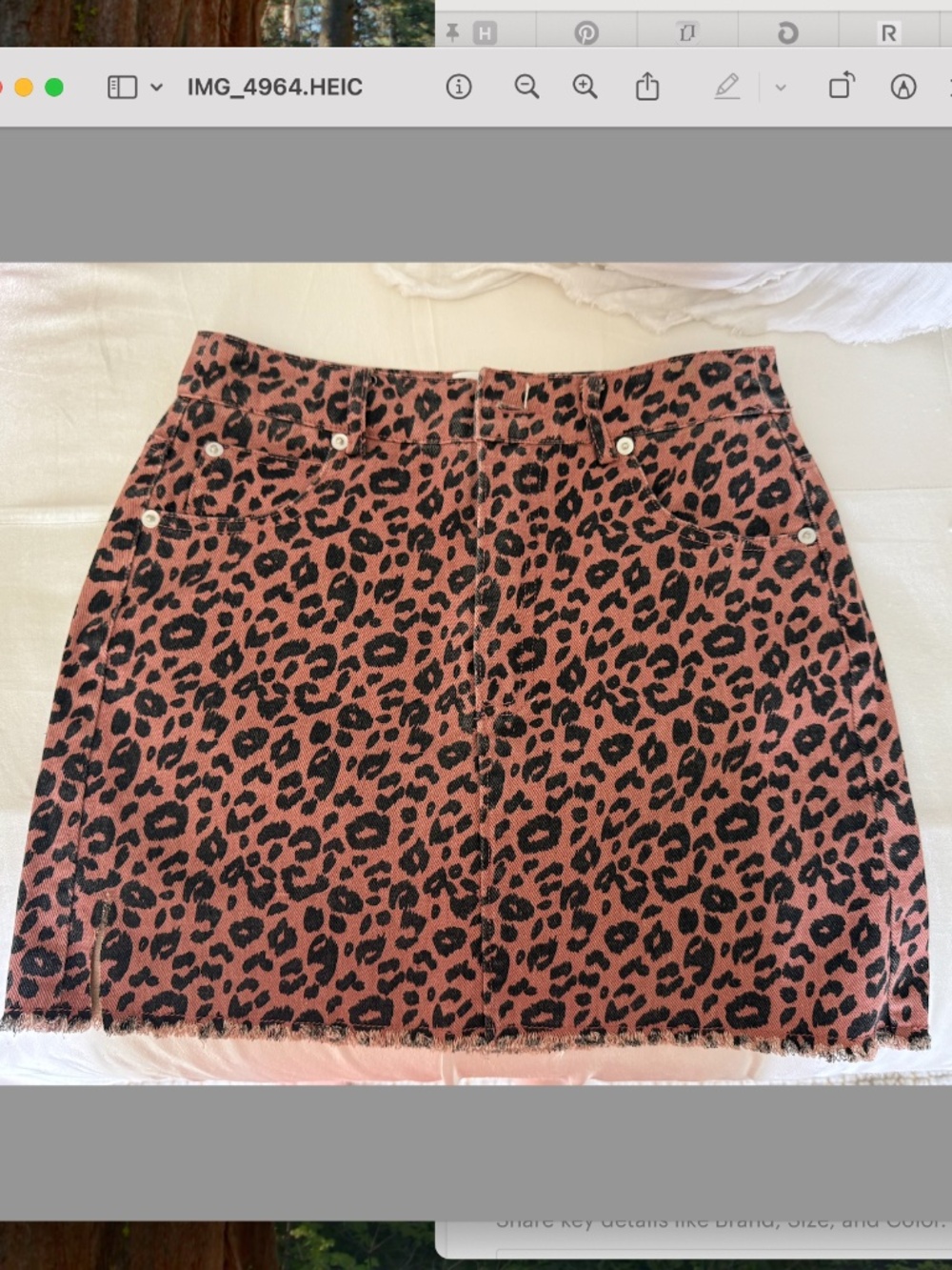 Cotton Candy LA Pink Leopard Print Denim Mini Skirt XS